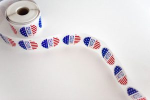 A roll of I voted stickers.